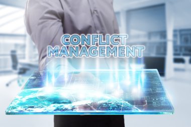 Ekonomi, teknoloji, Internet ve ağ kavramı. Genç busine