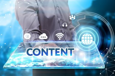Ekonomi, teknoloji, Internet ve ağ kavramı. Genç busine