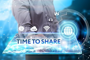 Ekonomi, teknoloji, Internet ve ağ kavramı. Genç busine