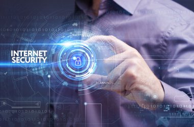 Ekonomi, teknoloji, Internet ve ağ kavramı. Genç busine