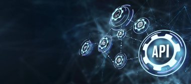 İnternet, iş, teknoloji ve ağ konsepti. Uygulama Programlama Arayüzü. Yazılım geliştirme aracı