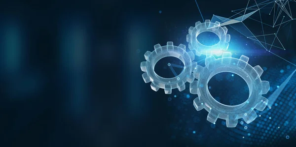 İnternet, iş, teknoloji ve ağ konsepti. Otomasyon Yazılım Teknolojisi Süreç Sistemi.