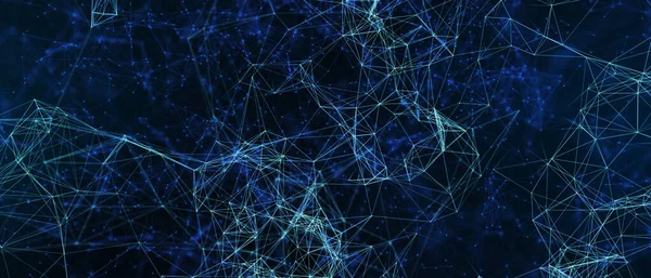 Αφηρημένη Φουτουριστική Τεχνολογία Πολυγωνικά Σχήματα Σκούρο Μπλε Φόντο Σχεδιασμός Ψηφιακής — Φωτογραφία Αρχείου