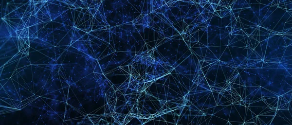 Αφηρημένη Φουτουριστική Τεχνολογία Πολυγωνικά Σχήματα Σκούρο Μπλε Φόντο Σχεδιασμός Ψηφιακής — Φωτογραφία Αρχείου