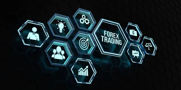 Internet Biznes Technologia Koncepcja Sieci Forex Trading Nowa Koncepcja Biznesowa — Zdjęcie stockowe