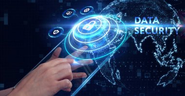 Siber güvenlik veri koruması iş teknolojisi gizlilik kavramı. 