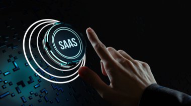 İnternet, iş, teknoloji ve ağ kavramı. Hizmet Saati olarak yazılım. Yazılım kavramı.