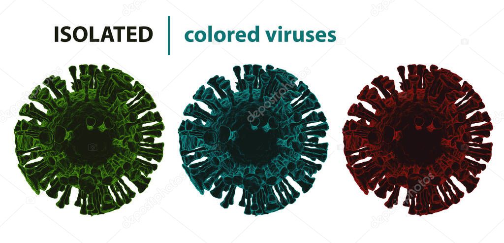Virus. Abstract  3d corona microbe. Computer virus, allergy bacteria, medical healthcare, microbiology concept. 