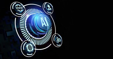 İnternet, iş, teknoloji ve ağ konsepti. Yapay zeka ve yapay zeka kavramı.