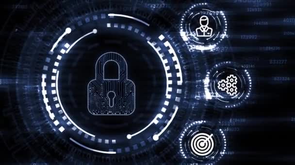 Internet Bedrijfsleven Technologie Netwerkconcept Cybersecurity Gegevensbescherming Bedrijfstechnologie Privacy Concept — Stockvideo