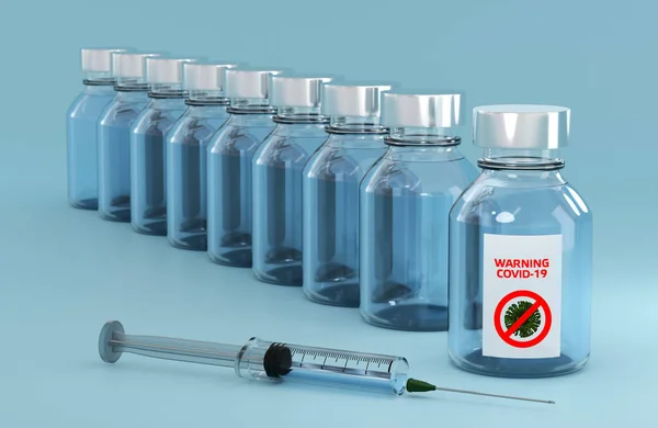 Vaccination Medical Healthcare Concept Virtual Screen Médecine Moderne Avertissement Covid — Photo