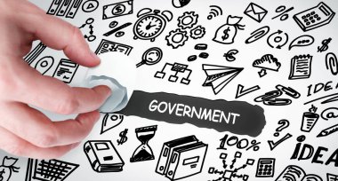 Teknoloji, internet ve ağ konsepti. Genç işadamı sözü gösterdi: 