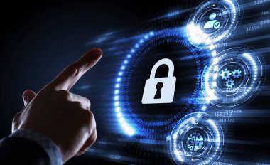 Siber güvenlik veri koruması iş teknolojisi gizlilik kavramı. 