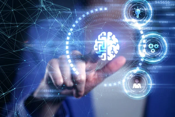 Inteligencia Artificial Aprendizaje Automático Conceptos Modernos Tecnologías Informáticas Negocios Tecnología — Foto de Stock