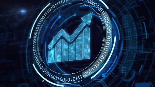 Negócios Tecnologia Internet Conceito Rede Gráfico Financeiro Gráfico Mercado Ações — Vídeo de Stock