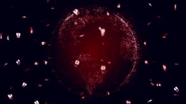 Gezegenin haritası. Dünya haritası. Küresel sosyal ağ. Geleceğe. Dünya gezegeninin mavi fütüristik geçmişi. 