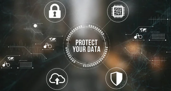Internet Negocios Tecnología Concepto Red Seguridad Cibernética Protección Datos Negocio —  Fotos de Stock
