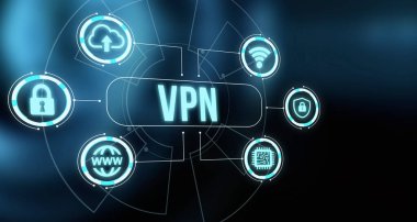 İnternet, iş, teknoloji ve ağ konsepti. Siber güvenlik veri koruması iş teknolojisi gizlilik kavramı.