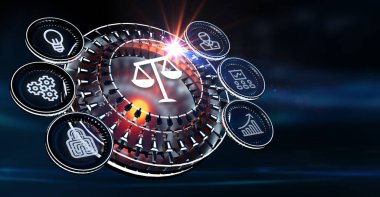 İş, Teknoloji, İnternet ve ağ konsepti. Çalışma Hukuku Avukatı.