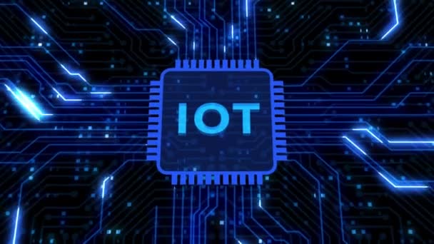 モノのインターネット Iotの概念 ビジネスマンはIot製品とソリューションを提供しています インターネット ビジネス テクノロジー ネットワークの概念 — ストック動画