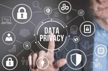 İnternet, iş, teknoloji ve ağ konsepti. Siber güvenlik veri koruması iş teknolojisi gizlilik kavramı. 