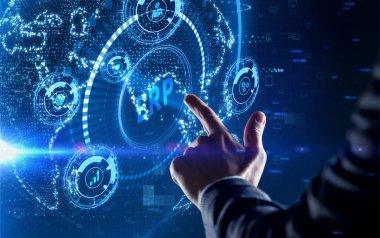 İş, Teknoloji, İnternet ve ağ konsepti. Enterprise Resource Planlama ERP şirket yönetimi.