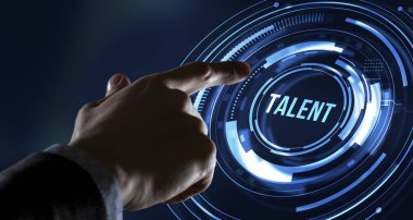 İnternet, iş, teknoloji ve ağ konsepti. Yeteneğinizi ve potansiyelinizi açın. Yetenekli insan kaynakları - şirket başarısı