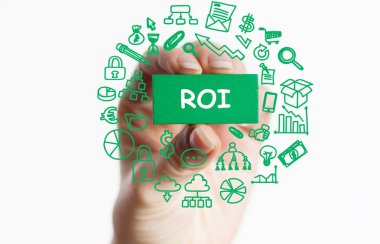 ROI Yatırım Finansal Büyüme Konseptine Dönüş. İş, Teknoloji, İnternet ve ağ kavramı.