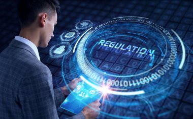 İş, Teknoloji, İnternet ve ağ konsepti. Düzenleme Uyum Kuralları Standart.