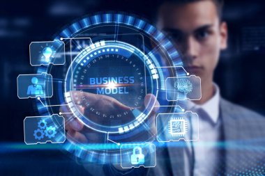 İş, Teknoloji, İnternet ve ağ konsepti. Yazıyı gösterir: İŞ Modeli. 