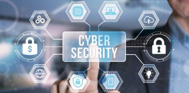 İnternet, iş, teknoloji ve ağ konsepti. Siber güvenlik veri koruması iş teknolojisi gizlilik kavramı