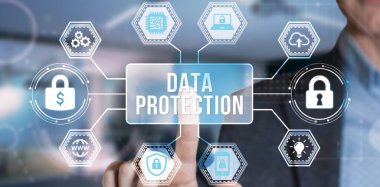 İnternet, iş, teknoloji ve ağ konsepti. Siber güvenlik veri koruması iş teknolojisi gizlilik kavramı