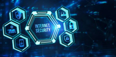 İnternet, iş, teknoloji ve ağ konsepti. Siber güvenlik veri koruması iş teknolojisi gizlilik kavramı. 