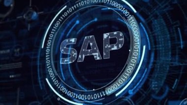Sanal ekran veri merkezinde SAP Sistem Yazılım Otomasyonu kavramı. İş, modern teknoloji, İnternet ve ağ kurma kavramı
