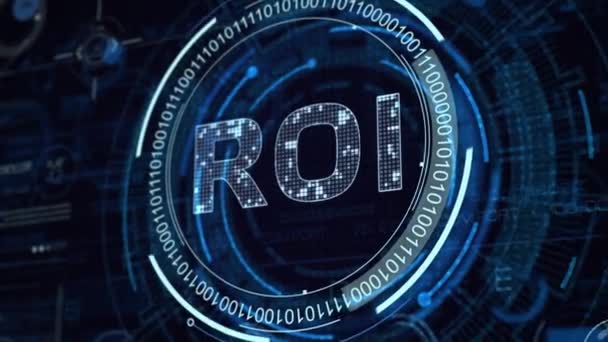 Концепція Бізнесу Технологій Інтернету Мережі Roi Return Investment Finance Прибуток — стокове відео