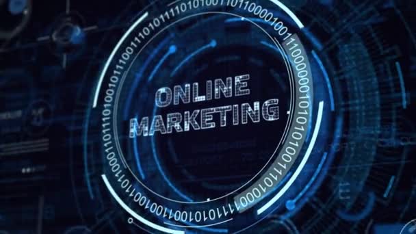 オンラインビジネスコンセプトのためのデジタルマーケティング技術ソリューション ビジネス テクノロジー インターネット ネットワークの概念 — ストック動画