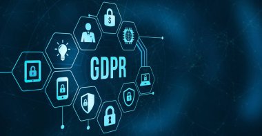 İnternet, iş, teknoloji ve ağ konsepti. Siber güvenlik veri koruması iş teknolojisi gizlilik kavramı. 