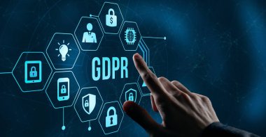 İnternet, iş, teknoloji ve ağ konsepti. Siber güvenlik veri koruması iş teknolojisi gizlilik kavramı. 