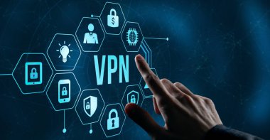 İnternet, iş, teknoloji ve ağ konsepti. Siber güvenlik veri koruması iş teknolojisi gizlilik kavramı. 