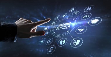 İnternet, iş, teknoloji ve ağ konsepti. Siber güvenlik veri koruması iş teknolojisi gizlilik kavramı. 