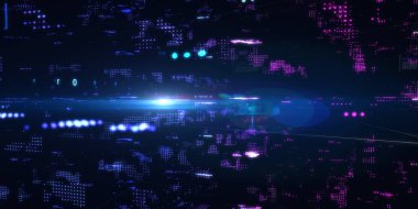 Soyut fütüristik, koyu mavi arka planda çokgen şekilli teknoloji. Dijital teknoloji konsepti tasarla. 3d illüstrasyon