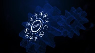 İnternet, iş, Teknoloji ve ağ kavramı. CRM Müşteri İlişkileri Yönetimi