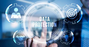 İnternet, iş, teknoloji ve ağ konsepti. Siber güvenlik veri koruması iş teknolojisi gizlilik kavramı. 