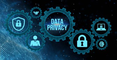 İnternet, iş, teknoloji ve ağ konsepti. Siber güvenlik veri koruması iş teknolojisi gizlilik kavramı. 