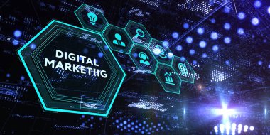 İş, Teknoloji, İnternet ve ağ konsepti. Dijital Pazarlama içerik planlama reklam stratejisi kavramı.