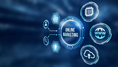 İnternet, iş, teknoloji ve ağ konsepti. Çevrimiçi için Dijital Pazarlama Teknolojisi Çözümü 