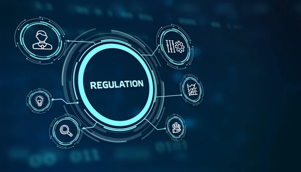 Unternehmen Technologie Internet Und Netzwerkkonzept Regulierung Compliance Rules Law Standard — Stockfoto