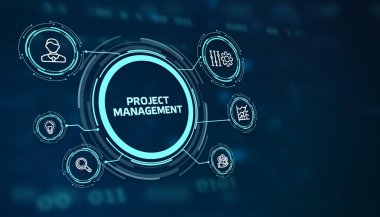 Proje yönetimi konsepti. İş, Teknoloji, İnternet ve ağ kavramı.
