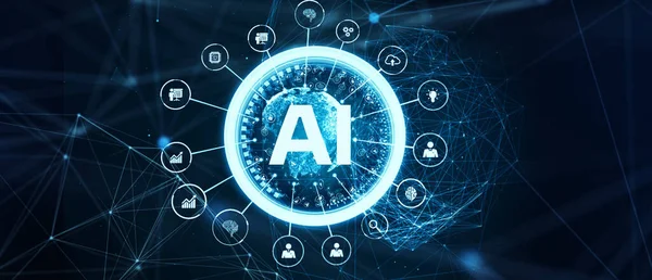 Learning Artificial Intelligence Concept Business Modern Technology Internet Networking Concept — Stock Photo, Image