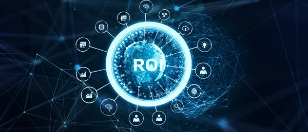 Unternehmen Technologie Internet Und Netzwerkkonzept Roi Rendite Auf Den Erfolg — Stockfoto